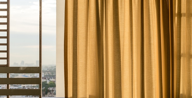 Luxury Curtain on The Window Decoration Interior — Upholstery & Carpet Cleaning on the Sunshine Coast, QLD