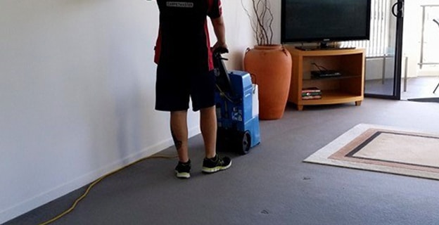 Man Cleaning the Floor — Upholstery & Carpet Cleaning on the Coolum, QLD