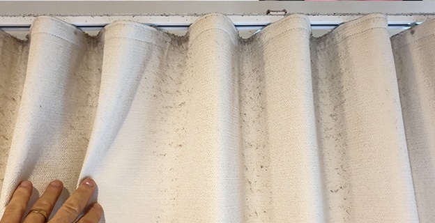 Close-up of Dirty Curtain — Upholstery & Carpet Cleaning on the Noosa, QLD