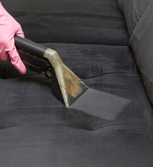Extracting Dirt from Black Sofa — Upholstery & Carpet Cleaning on the Bli Bli, QLD
